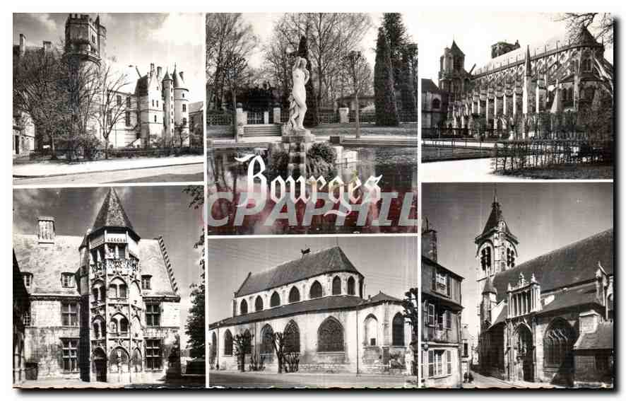 CPA Bourges Cher le palais Jacques Coeur le jardin la Cathedrale Saint Etienne ancienne maison des E