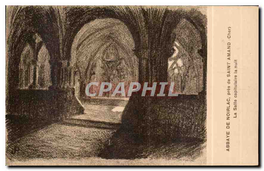 CPA Abbaye de Noirlac pres de Saint Amand Cher La Salle capitulaire la nuit 