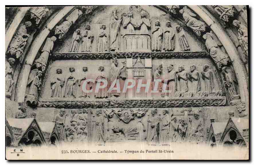 CPA Bourges Cathedrale Tympan du Portail St Ursin 