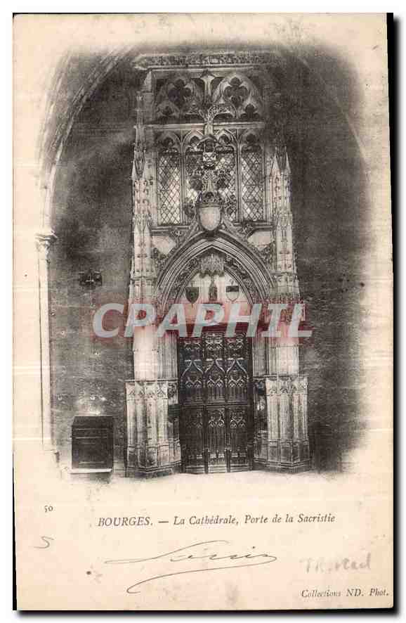 CPA Bourges La Cathedrale Porte de la Sacristie 