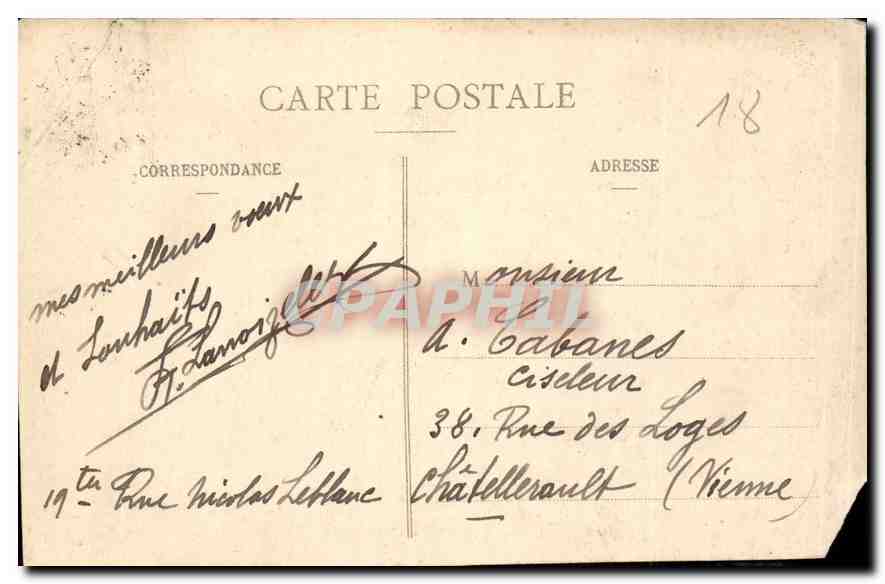 CPA Bourges Ecole de Pyrotechnie — Rückseite