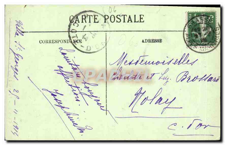 CPA Grasse Vue prise a travers les Palmiers du Grand Hotel  — Back