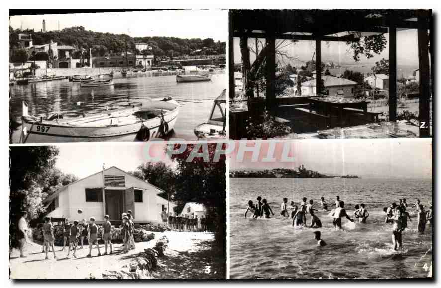 CPA Colonie de Vacances S. N. C. F. Antibes La Salis A M Le port et la Colonie Le bungalow Le refeet