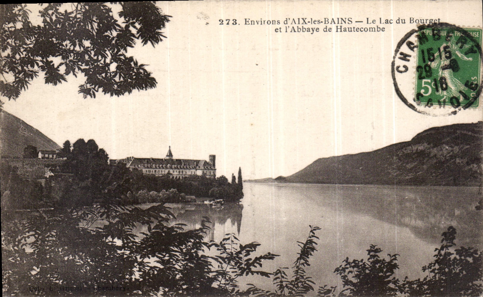 CPA Environs d'Aix les Bains Le Lac du Bourget et l'Abbaye de Hautecombe 