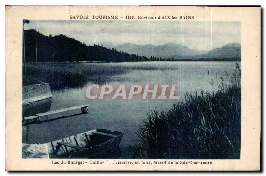 CPA Savoie Tourisme Environs d'Aix les Bains Lac du Bourget au fond Massif de la Gde Chartreuse 