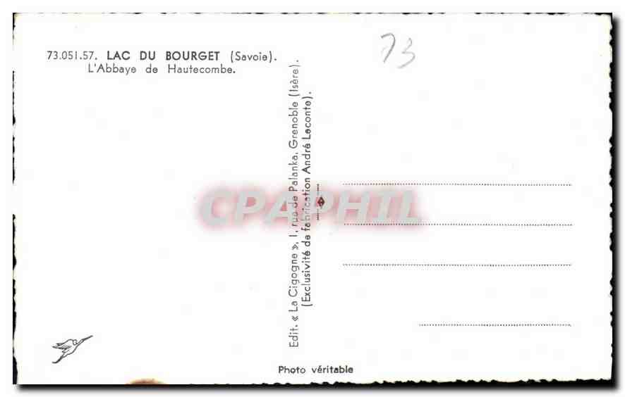 CPA Lac du Bourget Savoie L'Abbaye de Hautecombe  — Rückseite