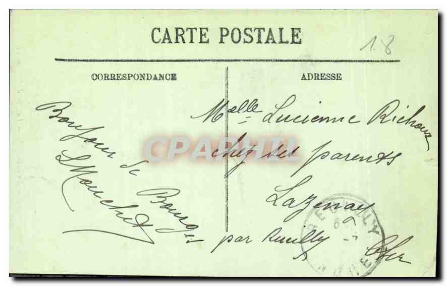 CPA Bourges La Cathedrale La Grande Nef  — Rückseite