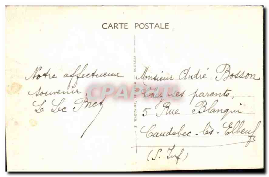 CPA Bourges Palais Jacques Coeur vue prise de la Place Berry  — Verso