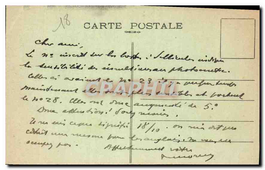 Observatoire d'Astronomie et de Météorologie de M. l'Abbé Moreux — à Bourges — Rückseite
