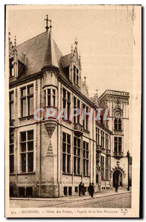 CPA Bourges Hoel des Postes Facade de la Rue Moyenne 