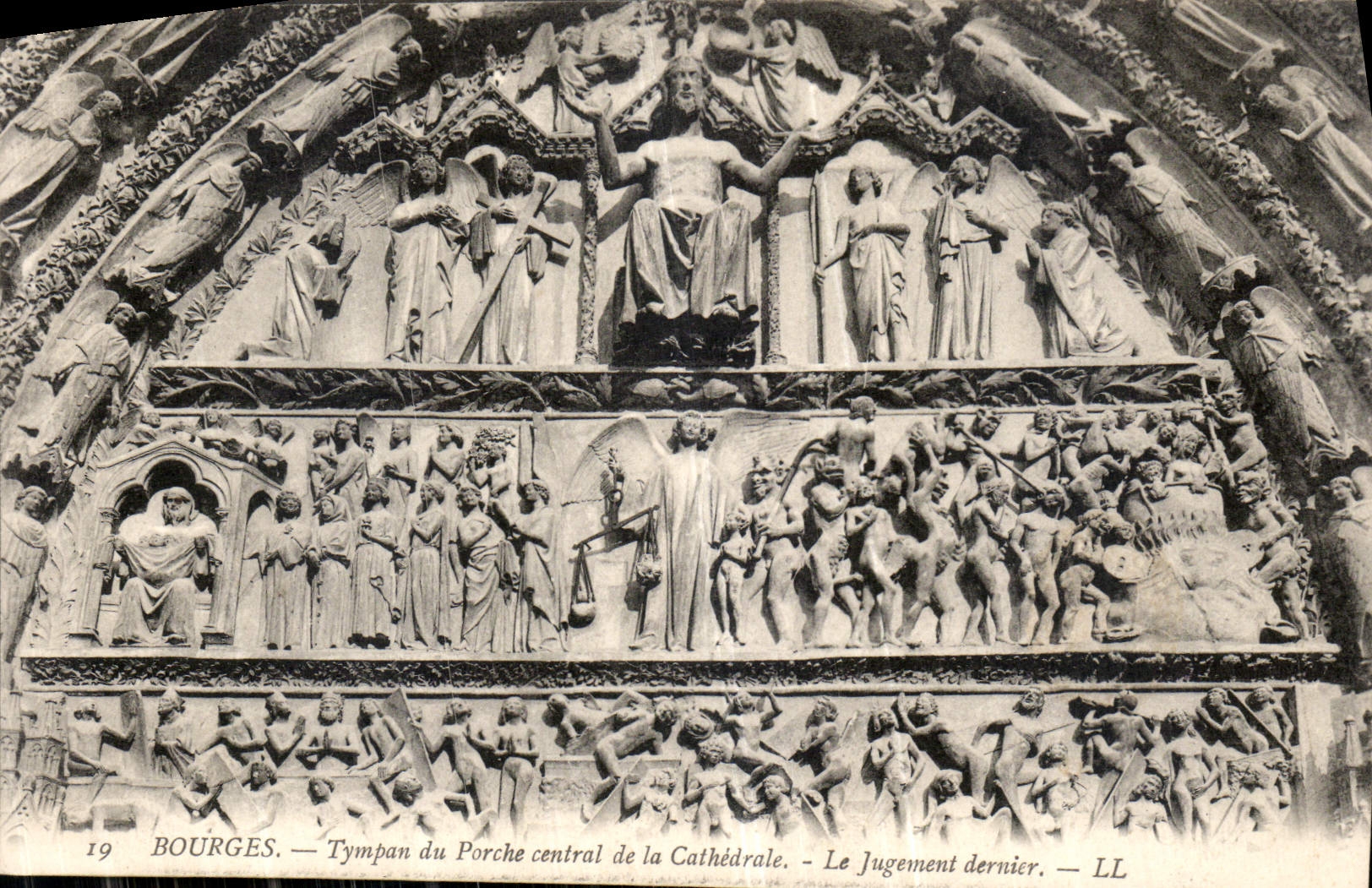 CPA Bourges Tympan du Porche central de la Cathedrale Le Jugement dernier 
