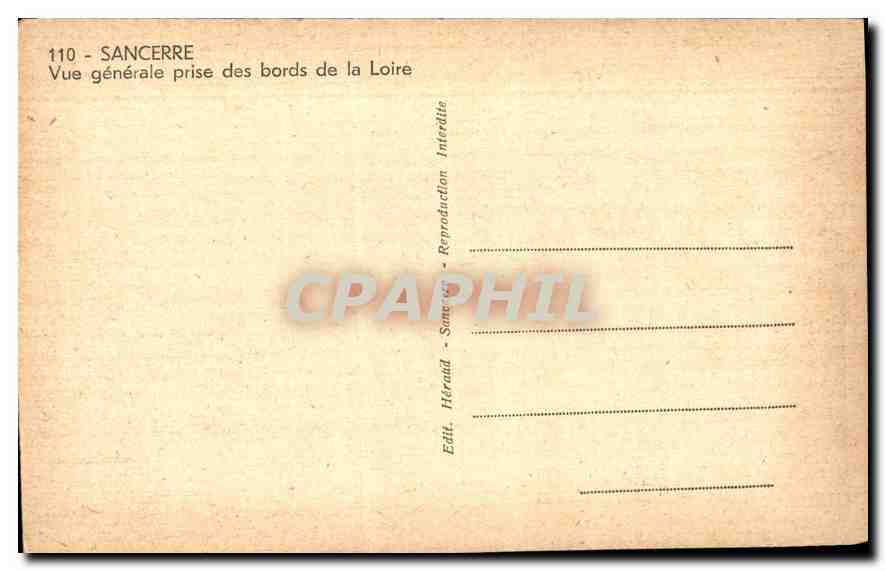 CPA Sancerre Vue generale prise des bords de la Loire  — Rückseite