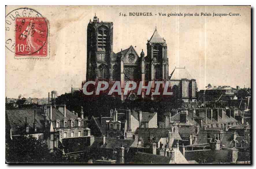 CPA Bourges Vue generale prise du Palais Jacques Coeur 