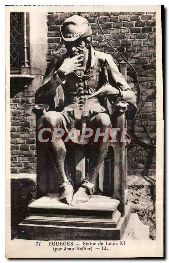 CPA Bourges Statue de Louis XI 