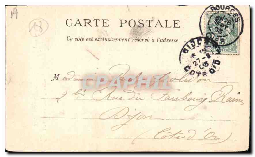 CPA Bourges Palais Jacques Coeur  — Rückseite