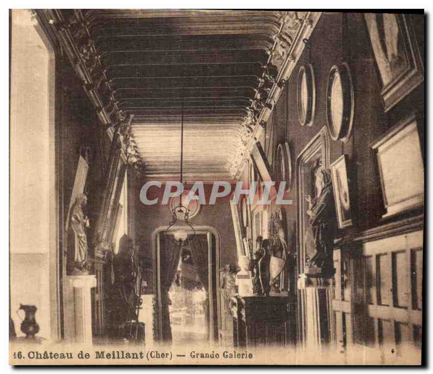 CPA Chateau de Meillant Cher Grande Galerie 