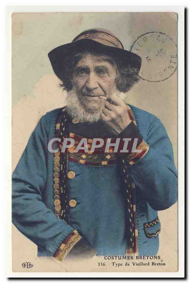 costumes bretons type de vieillard breton bretagne animation TOP CPA