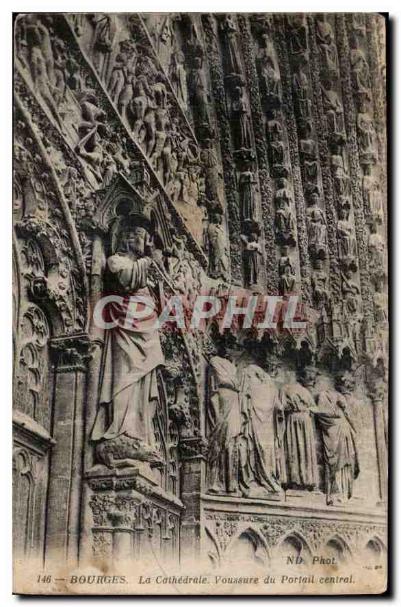 CPA Bourges La Cathedrale Voussure du Portail central 