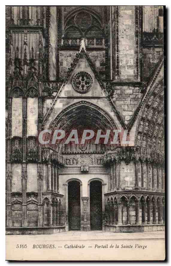 CPA Bourges Cathedrale Portail de la Sainte Vierge 