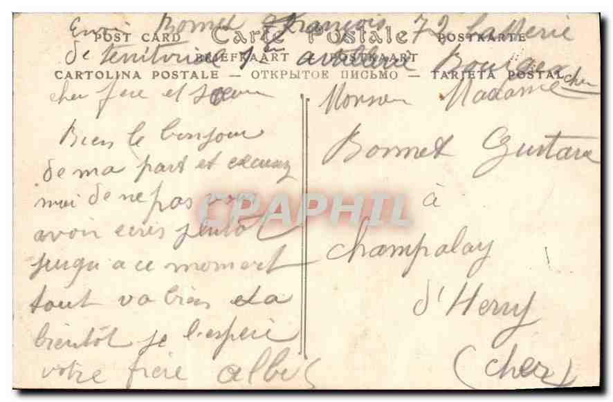 CPA Bourges Cathedrale Saint Etienne Partie du Tympan de la Porte centrale les Elus  — Rückseite