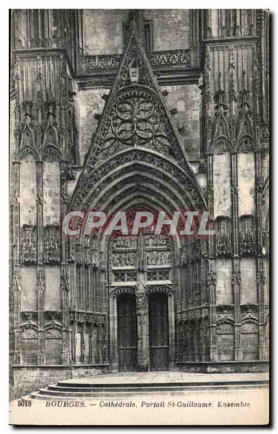 CPA Bourges Cathedrale Portail St Guillaume Ensemble 
