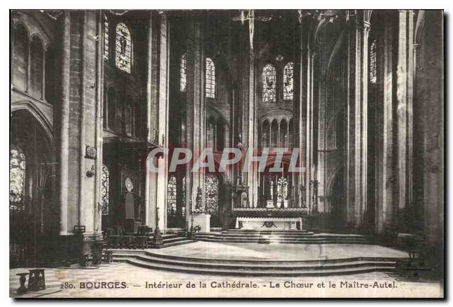 CPA Bourges Interieur de la Cathedrale Le Choeur et le Maitre Autel 