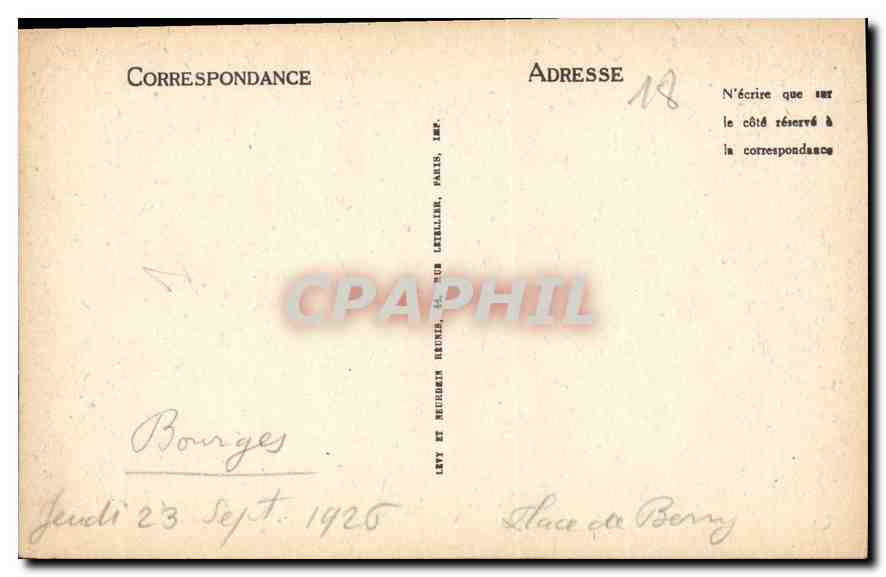 CPA Bourges Hotel Lallemant Fenetre de la Chapelle  — Rückseite