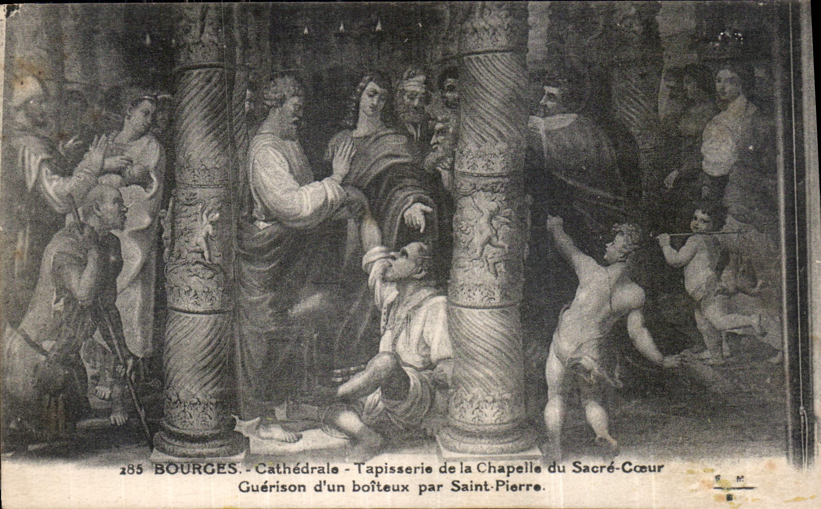 CPA Bourges Cathedrale Tapisserie de la Chapelle du Sacre Coeur Guerison d'un boiteux par Saint Pier