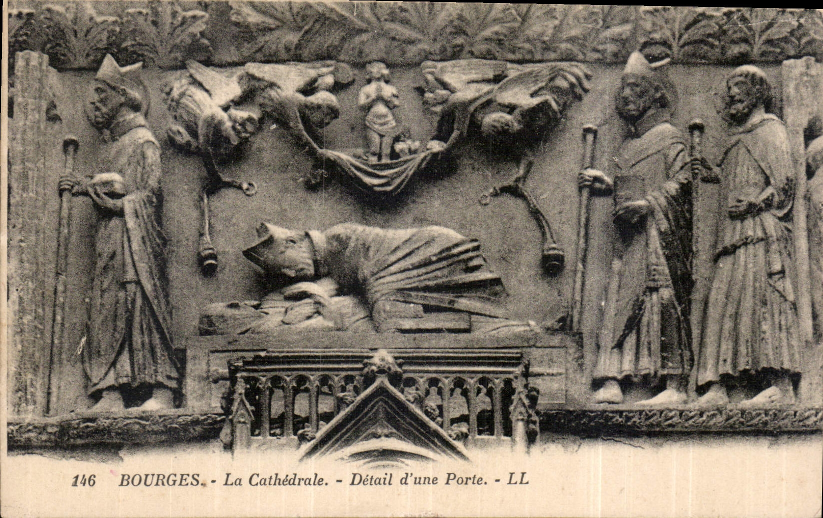 CPA Bourges La Cathedrale Detail d'une Porte 