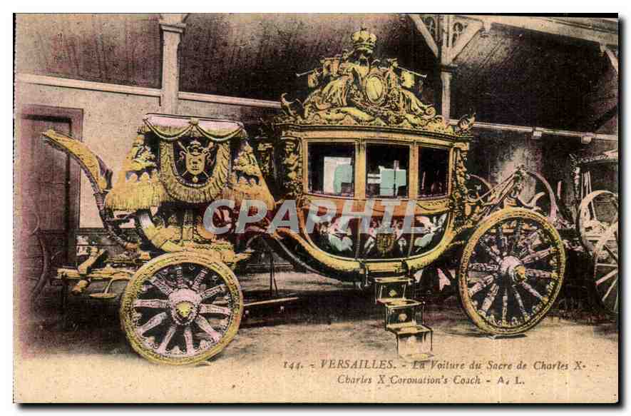 CPA Versailles La Voiture du Sacre de Charles X 