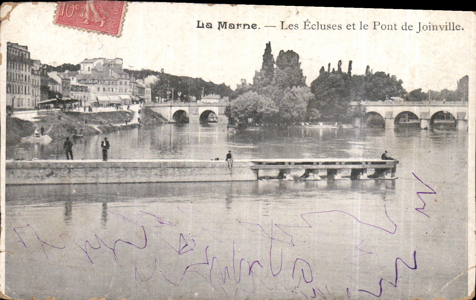 CPA La Marne Les Ecluses et le Pont de Joinville 