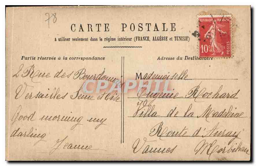 CPA Versailles Hameau de Trianon Le Moulin  — Verso