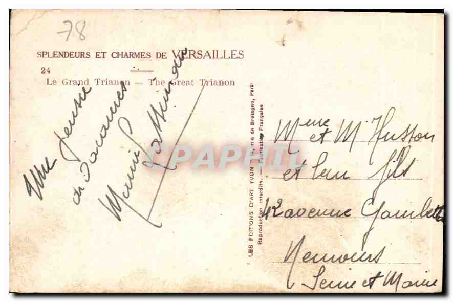 CPA Splendeurs et Charmes de Versailles Le Grand Trianon  — Verso