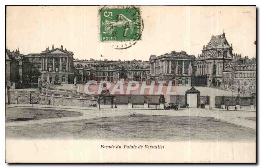 Façade du Palais de Versailles — vue panoramique — Mme Moreau édit. Versailles
