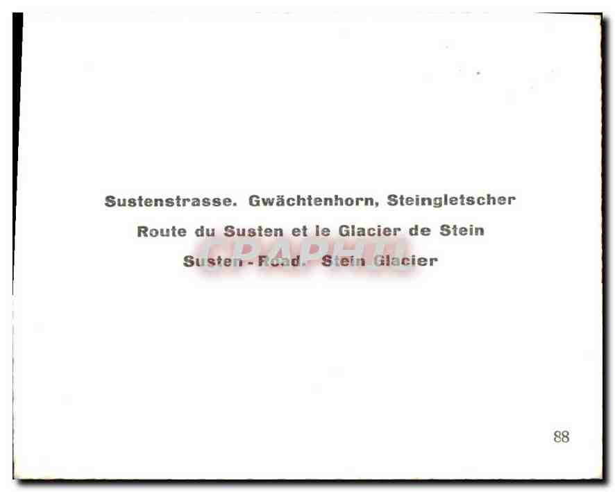 CPM Sustenstrasse Route du Susten et le Glacier de Stein  — Rückseite