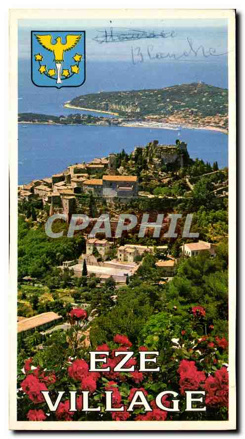 CPM Eze Village Vue generale au fond le Cap Ferrat 