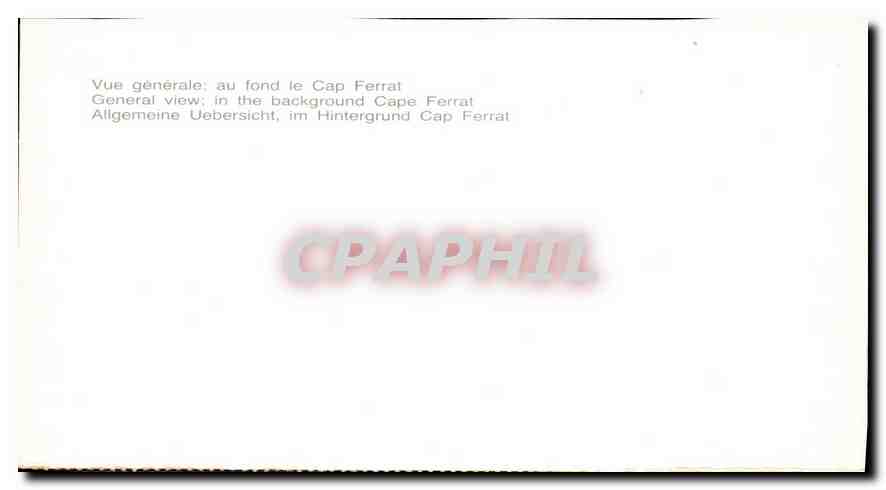 CPM Vue generale au fond le Cap Ferrat  — Rückseite
