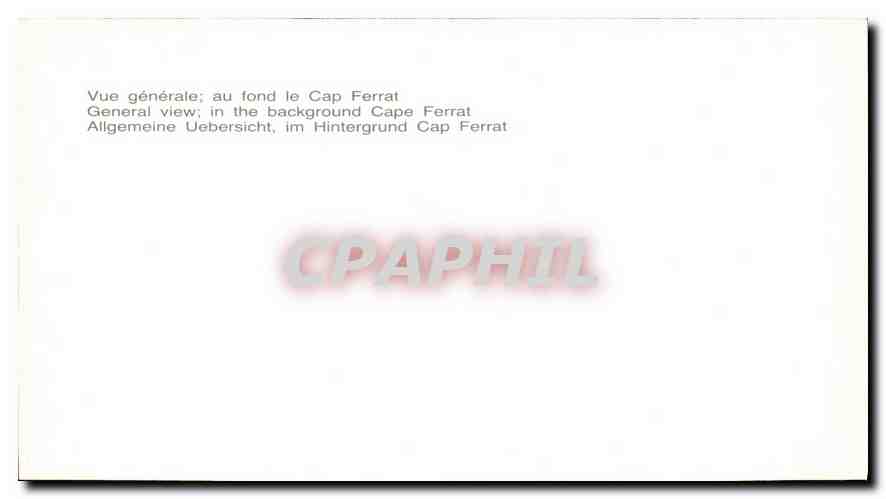CPM Vue generale au fond le Cap Ferrat  — Verso