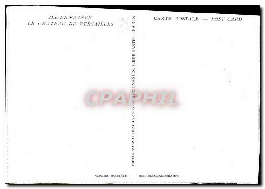 CPM Ile de France Le Chateau de Versailles  — Verso