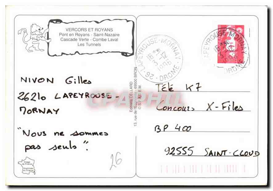 Vercors Royans — Dauphine — Éditions Cellard — Verso
