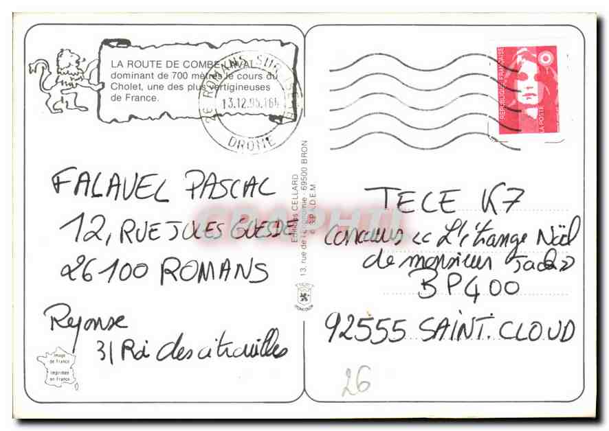 CPM Route de Combe Laval  — Rückseite