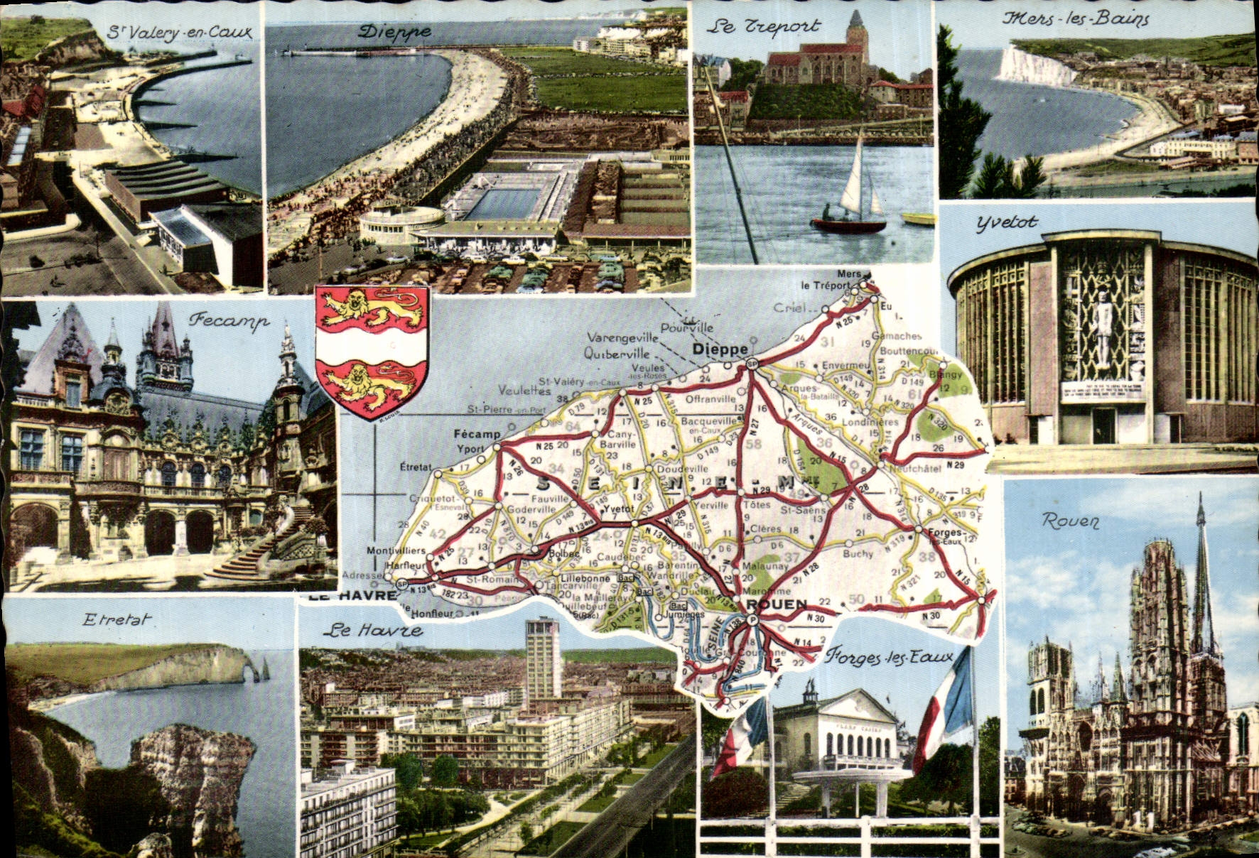 CPM La Seine Maritime St Valery en Caux Dieppe Le Treport Mers les Bains Fecamp Yvetot