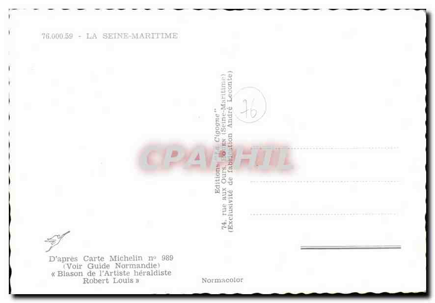 CPM La Seine Maritime St Valery en Caux Dieppe Le Treport Mers les Bains Fecamp Yvetot — Verso