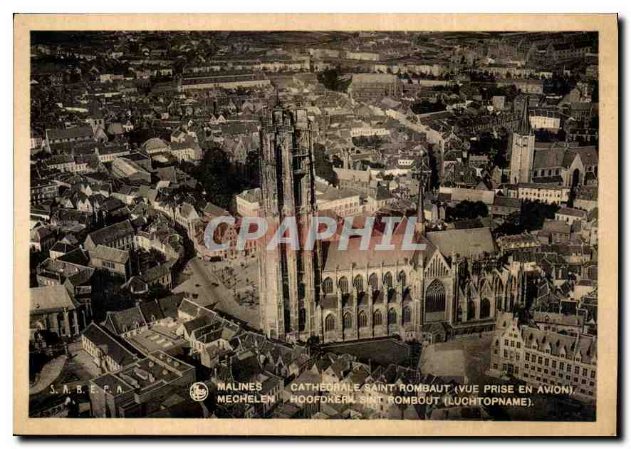 CPM Malines Cathedrale Saint Rombaut Vue prise en Avion 