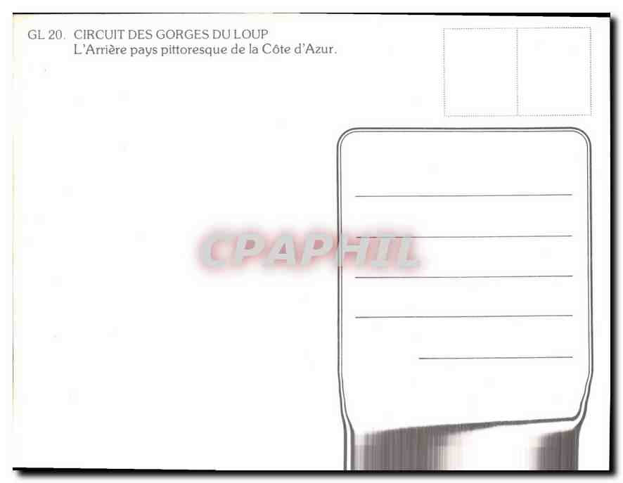 CPM Circuit des Gorges du Loup L'Arriere pays pittoresque de la Cote d'Azur  — Rückseite