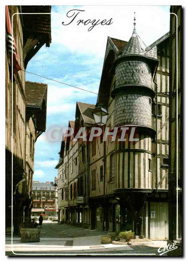 Troyes — Vieilles maisons champenoises et la tourelle de l'Orlèvre — Édition Stel