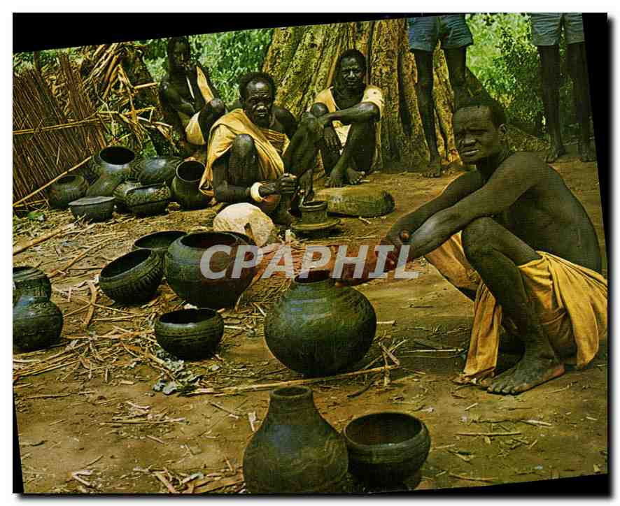 CPM Baro River Village scene showing the unusual pottery made in this part of the country Ethiopia H