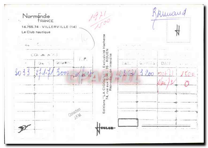 CPM Normandie France Villerville Le Club Nautique  — Rückseite