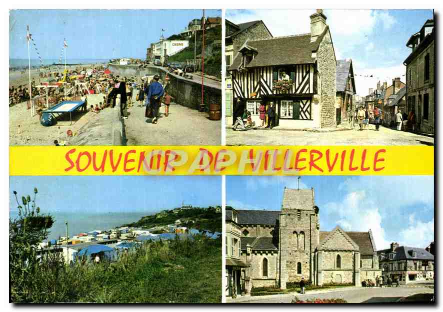 CPM Normandie France Villerville La Descente La rue principale Le Camping des Graves L'Eglise 