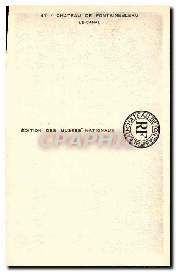 Schloss Fontainebleau — Der Kanal — Edition des Musées Nationaux n°47 — Rückseite